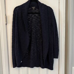 Eddie Bauer Navy Open Front Cardigan Size L Large